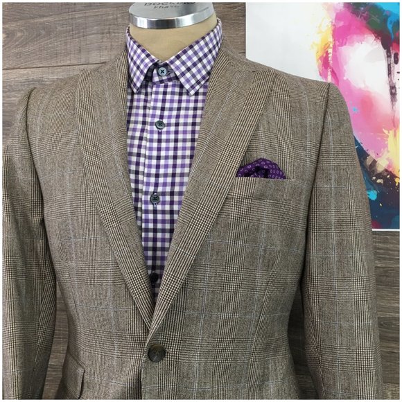 Stafford Mens Blazer Sport Coat Two Button Jacket Wool Size 40R Slim Casual Suit - Picture 2 of 13